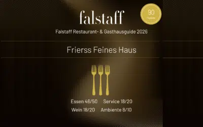 Restaurant Frierss Feines Haus erneut mit 3 Falstaff-Gabeln ausgezeichnet